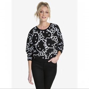 Disney Brand Hello Kitty Inverted B&W Sweater